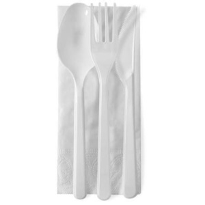 POSATE TRIS CON TOVAGLIOLO BIANCO